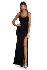 Formelles Glitzer-Samtkleid „Lorraine“